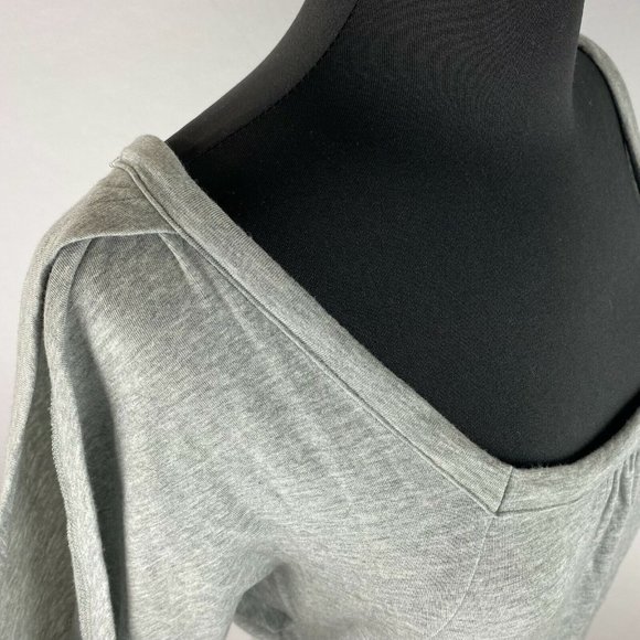 Ann Taylor LOFT S Gray Keyhole Tie Back Top Soft Tencel Lyocell Blend - Picture 2 of 11